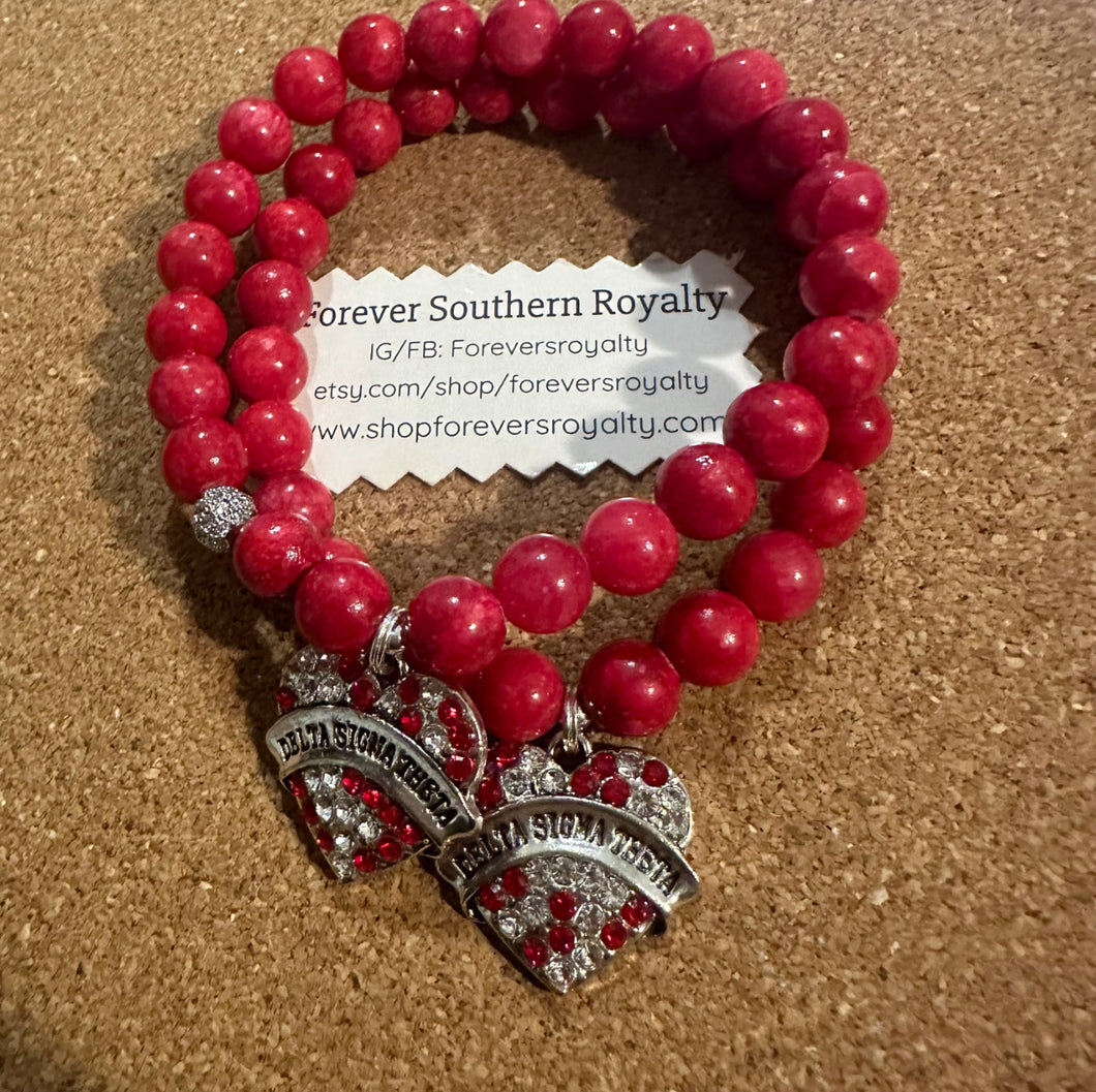 Red Delta heart bracelet.