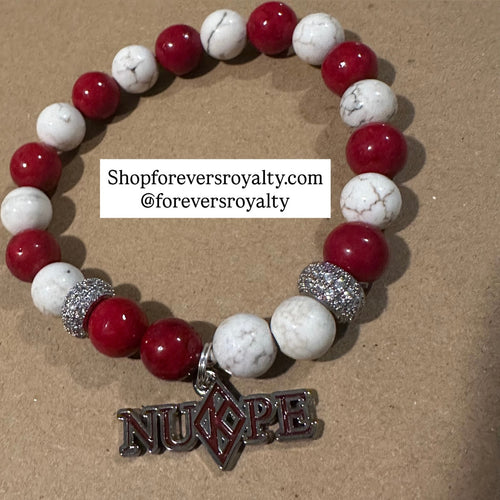 Red and tan Nupe bracelet.