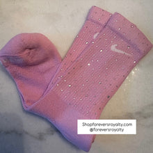 Load image into Gallery viewer, Pink rhinestone socks (crew)