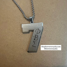 Load image into Gallery viewer, Silver Phi Beta Sigma necklaces