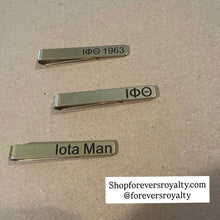 Load image into Gallery viewer, Gold Iota Phi Theta Tie clip.