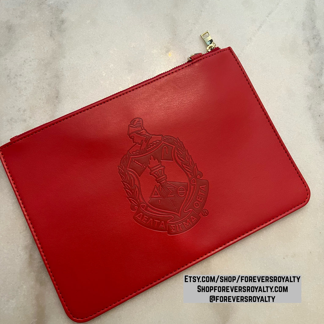 Red Delta Sigma Theta wristlet purse