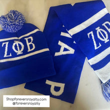 Load image into Gallery viewer, Zeta Phi Beta scarf and hat set