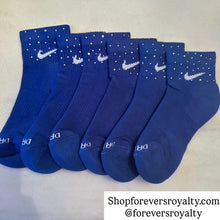 Load image into Gallery viewer, Blue rhinestone socks