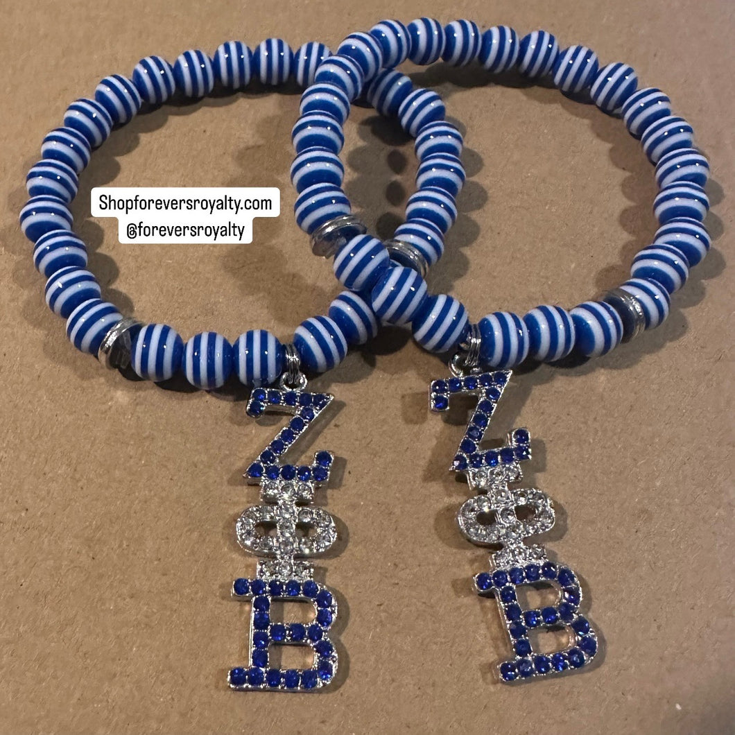 Zeta blue and white bracelet.