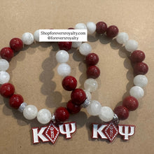 Load image into Gallery viewer, Red and white Kappa Alpha Psi bracelet