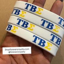 Load image into Gallery viewer, White Tau Beta Sigma wristband