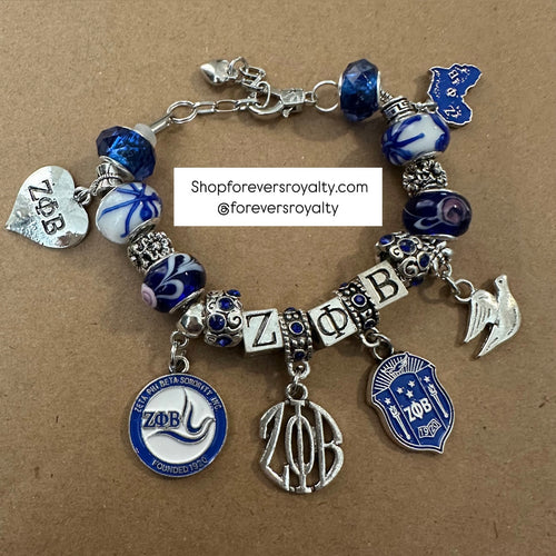 Zeta Phi Beta charm bracelet.