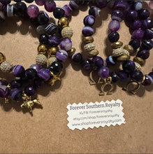 Load image into Gallery viewer, Gemstone Omega Psi Phi bracelet set.