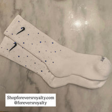 Load image into Gallery viewer, Blue and clear rhinestone socks