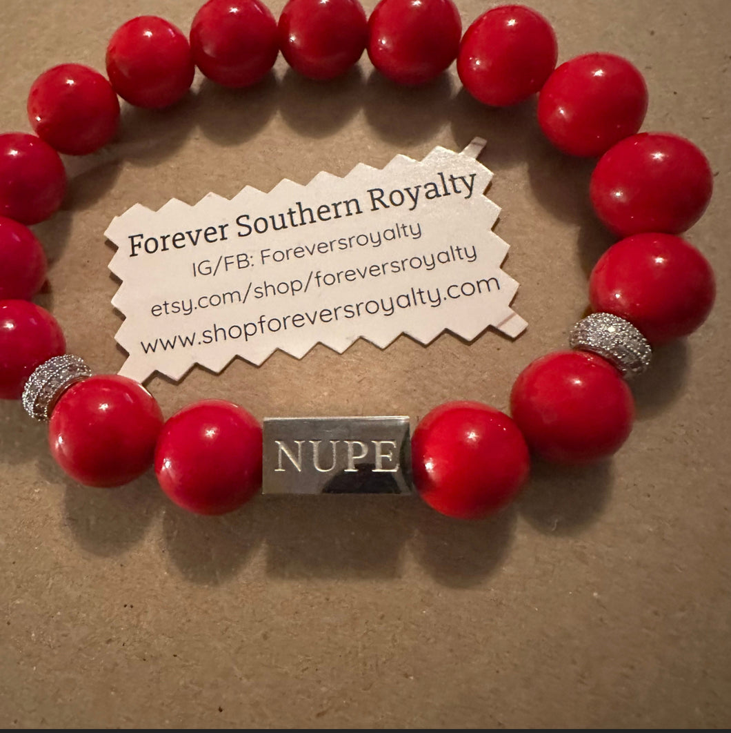 Silver NUPE bracelet.