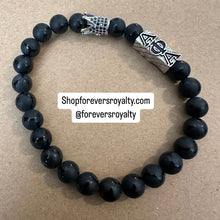 Load image into Gallery viewer, Black and silver Alpha bracelet