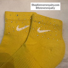 Load image into Gallery viewer, Yellow rhinestone socks