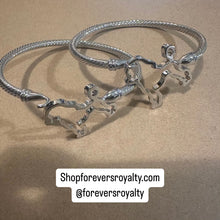 Load image into Gallery viewer, Silver poodle bangle bracelet.