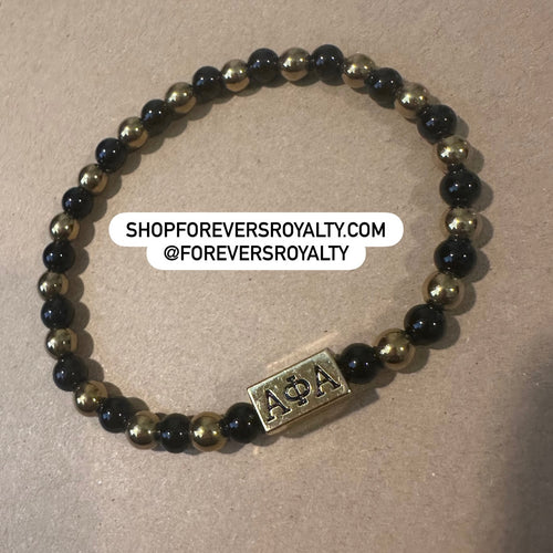 Alpha Phi Alpha black and gold bracelet