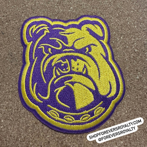 Purple and gold Dog patch.