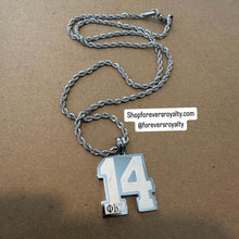 Load image into Gallery viewer, Silver Phi Beta Sigma necklace.