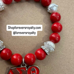 Delta Sigma Theta red bracelet.