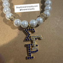Load image into Gallery viewer, Pearl Sigma Gamma Rho bracelet
