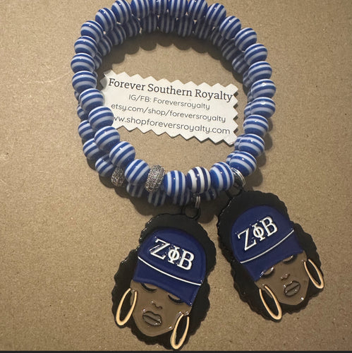 Zeta blue and white bracelet.