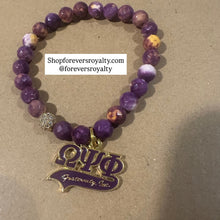 Load image into Gallery viewer, Purple and yellow Omega bracelet