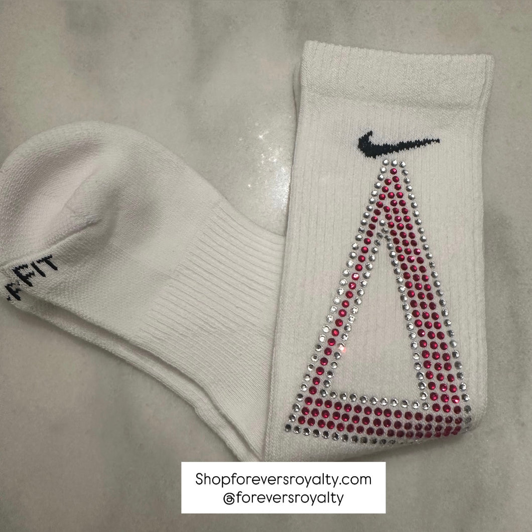 Delta rhinestone socks