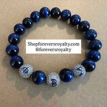 Load image into Gallery viewer, Tigers eye Phi Beta Sigma bracelet.