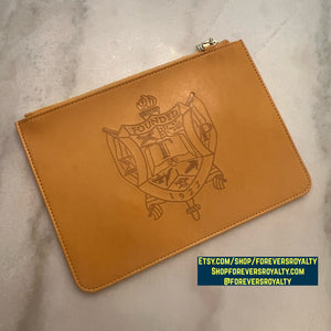 Yellow Sigma Gamma Rho wristlet purse