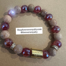 Load image into Gallery viewer, Red and gold Kappa Alpha Psi bracelet.