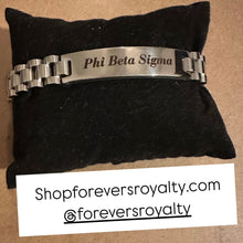 Load image into Gallery viewer, Silver metal Phi Beta Sigma bracelet.