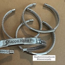 Load image into Gallery viewer, Silver Kappa Alpha Psi bangle