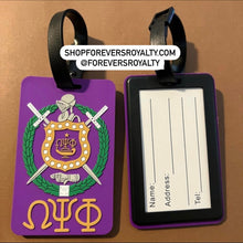 Load image into Gallery viewer, Omega Psi Phi luggage tag