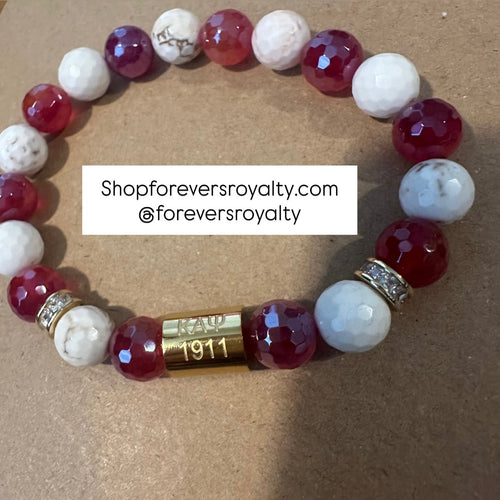 Red and gold Kappa Alpha Psi bracelet.