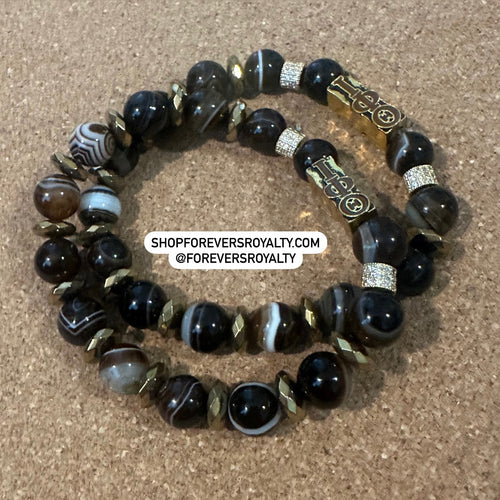 Iota Phi Theta brown agate bracelet.