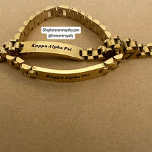 Load image into Gallery viewer, Gold Kappa Alpha Psi chain bracelet.