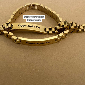 Gold Kappa Alpha Psi chain bracelet.