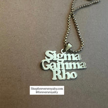 Load image into Gallery viewer, Gold Sigma Gamma Rho necklace