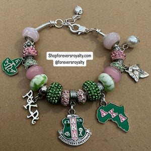 Silver sorority charm bracelet