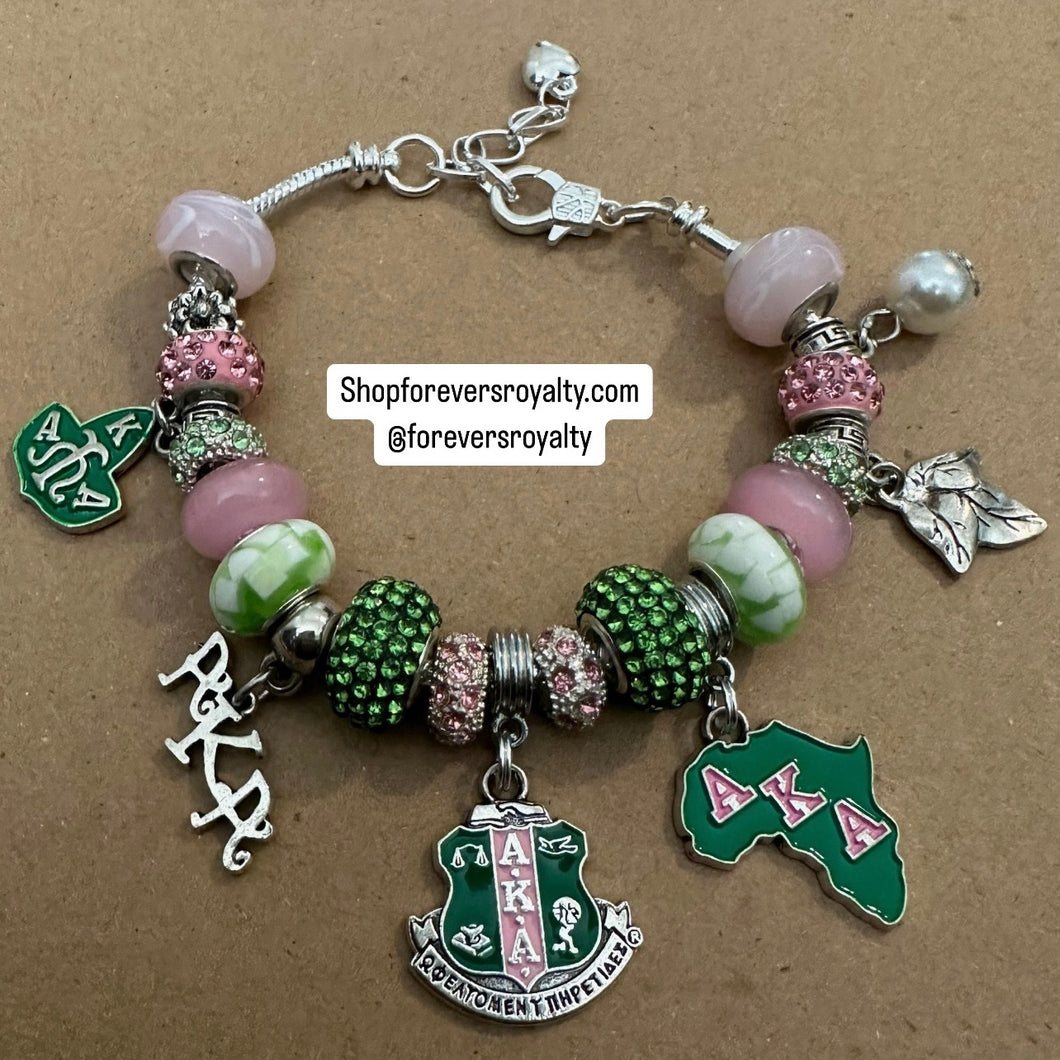 Silver sorority charm bracelet