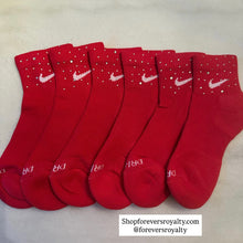 Load image into Gallery viewer, Red rhinestone socks