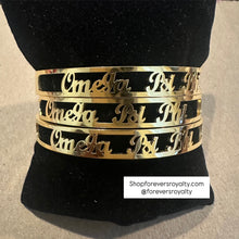 Load image into Gallery viewer, Gold Omega Psi Phi bangle