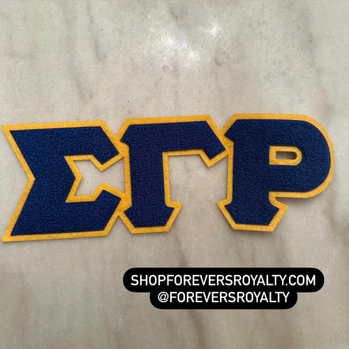 Blue Sigma Gamma Rho chenille patch