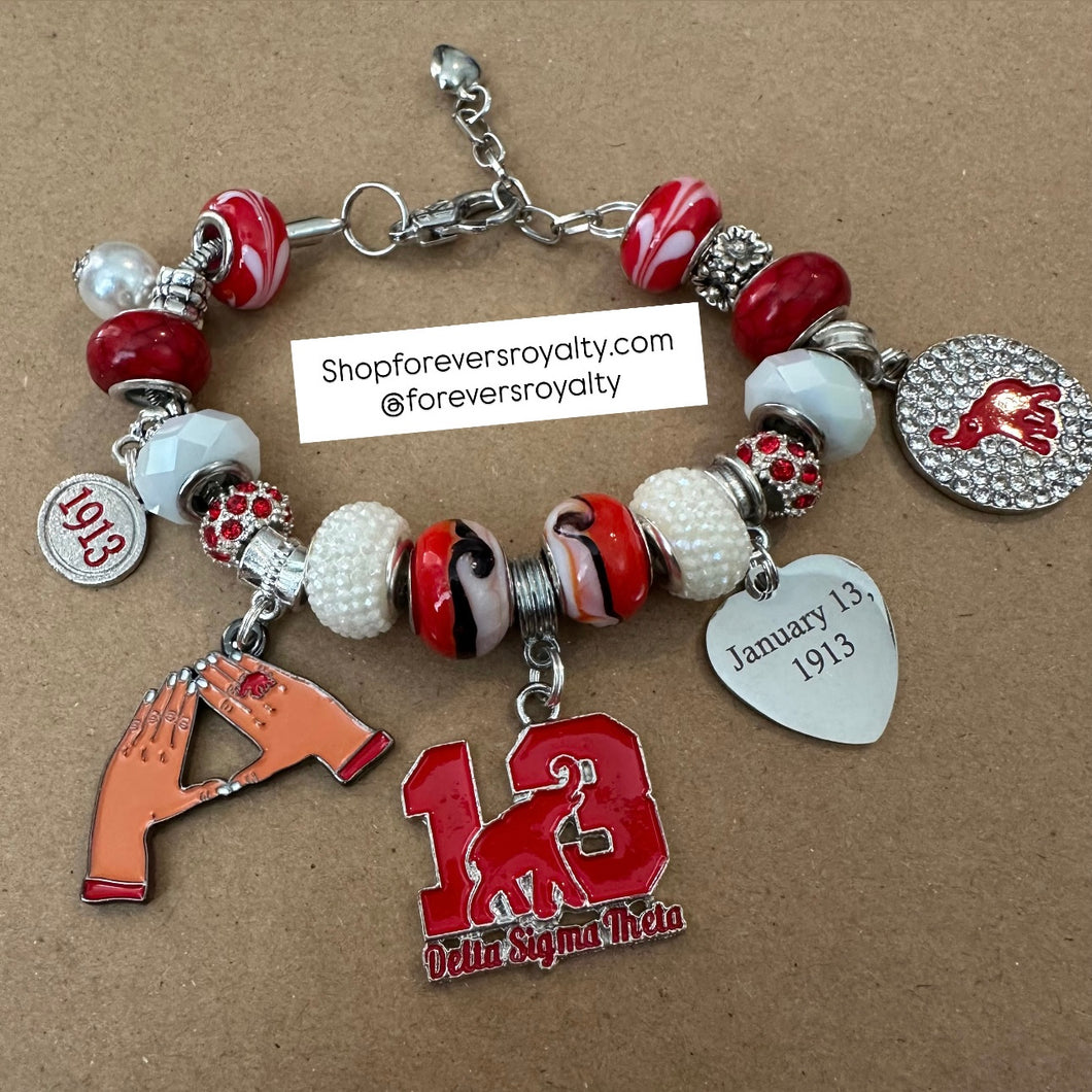 Delta Sigma Theta charm bracelet.