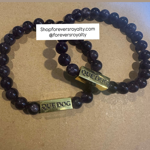 Omega Psi Phi QUE DOG bracelet set.