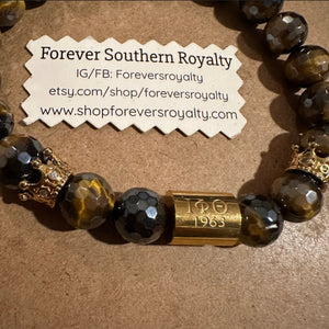 Tigers eye Iota Phi Theta bracelet.