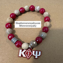 Load image into Gallery viewer, Red and tan Kappa Alpha Psi bracelet.
