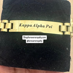 Gold Kappa Alpha Psi chain bracelet.