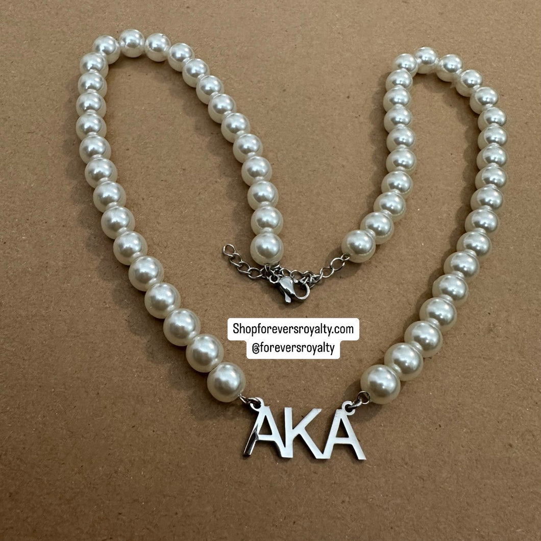 Alpha Kappa Alpha pearl necklace