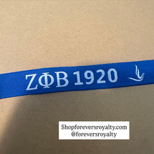Load image into Gallery viewer, Blue Zeta Phi Beta lanyard.