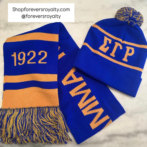 Sigma Gamma Rho scarf and hat set